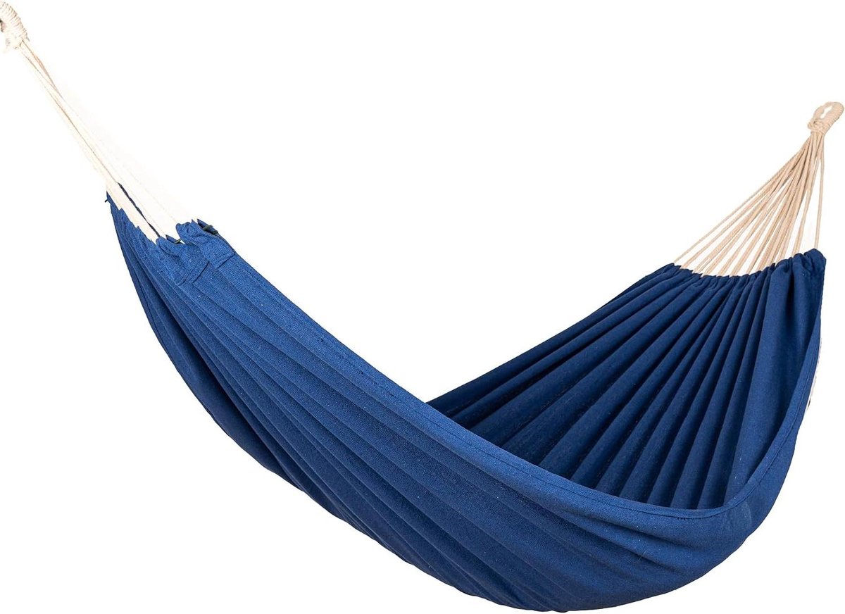 Dubbele Hangmat - Ontspanningshangmat - Buiten Ontspannen - Hoge Draagkracht - 210 x 150 cm - Blauw
