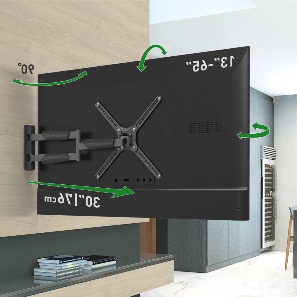TV Wandhouder - TV Beugel - Optimale Kijkhoek - Volledige Beweging - 76 cm Uittrekbaar - Zwart