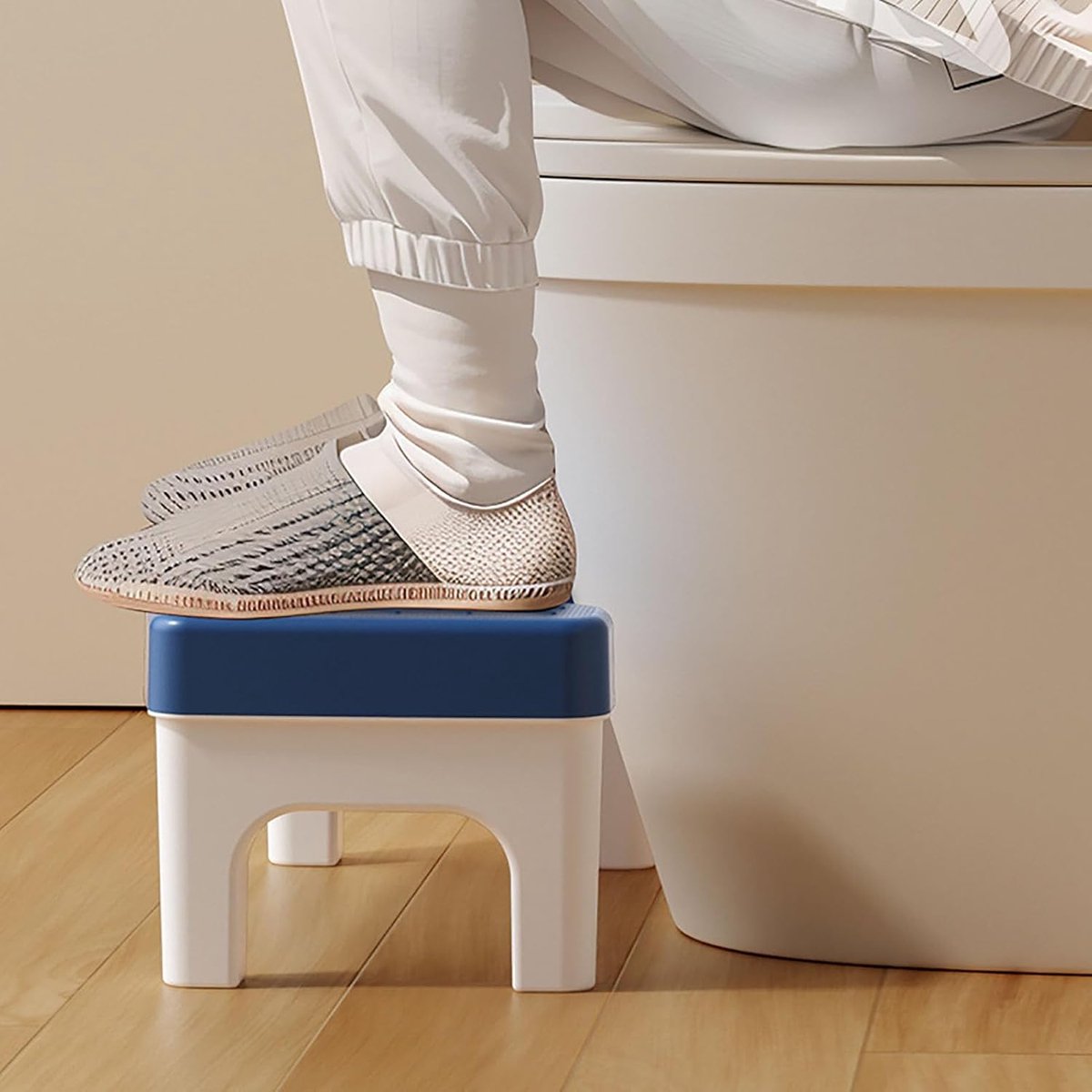 WC Kruk - Badkamer Krukje - Comfortabel Zitten - Antislip Ontwerp - 41x31x7 cm - Donkerblauw