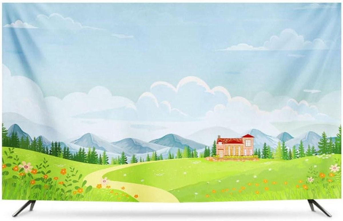 TV Hoes - Universele Beschermhoes - TV Beschermen - Halve Achterkant Ontwerp - 32-85 inch - Landschapsprint