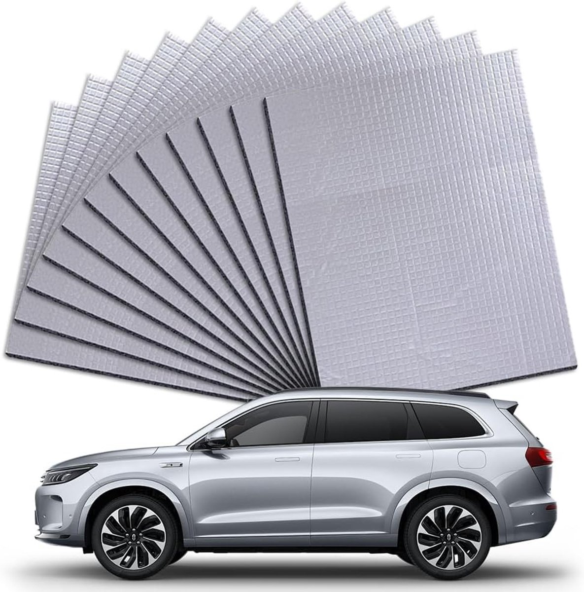 Isolatiemat - Zilver - 40 x 25 cm - 5 mm Dik Aluminiumfolie Rubberen Geluidsisolatie - Voor Auto