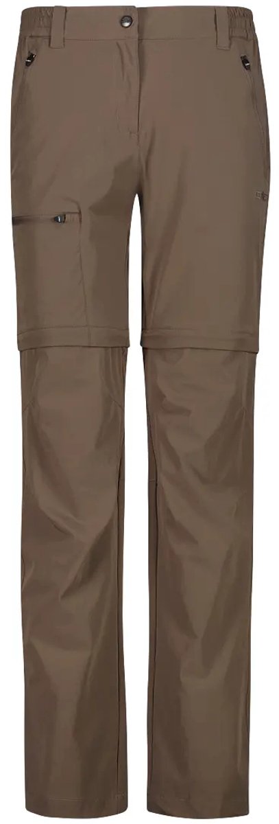 Stretch Wandelbroek met Rits en Cargo Pockets Dames CMP Toffee