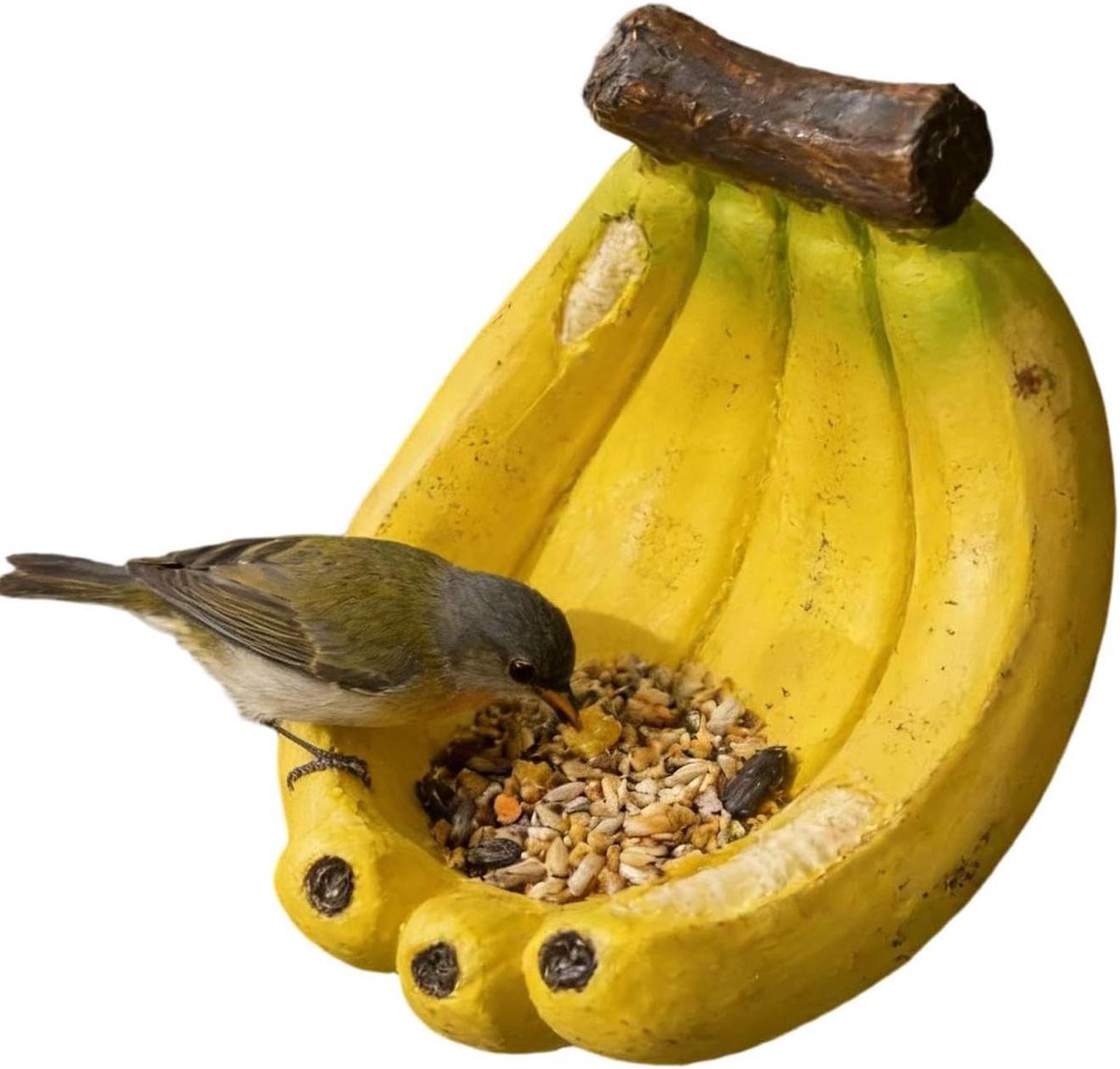 Voederhuisje Wilde Vogels - Vogelvoederhuisje Banaan - Vogels Voeren - Uniek Decoratief Ontwerp - 15 x 10 x 10 cm