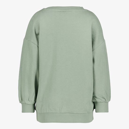 Lichtgroene sweater, achterkant.