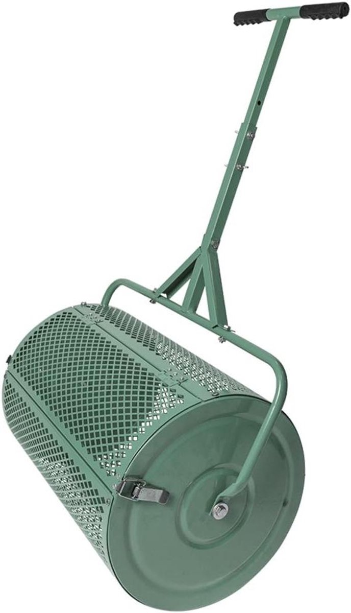 Compoststrooier met Handvat - Zaadstrooier Meststrooier - Gras Zaaien Bemesten - Grote Trommel Capaciteit - 75 Liter - Groen