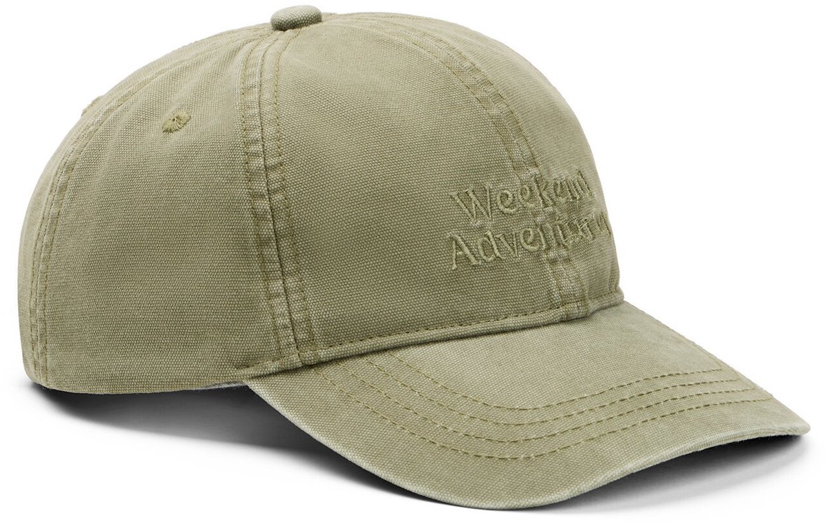camel active Cap van canvas met borduurwerk - Maat menswear-OS - Bladgroen