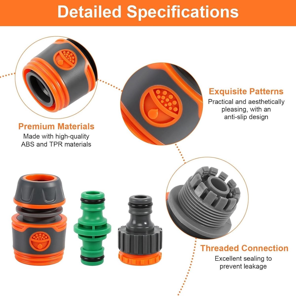 Hose Coupling Set van 20 Stuks voor 1/2 Inch Tuinslangen, Inclusief Slangkoppelingen en Connectoren voor Tuinonderhoud en Besproeiing – foto 2
