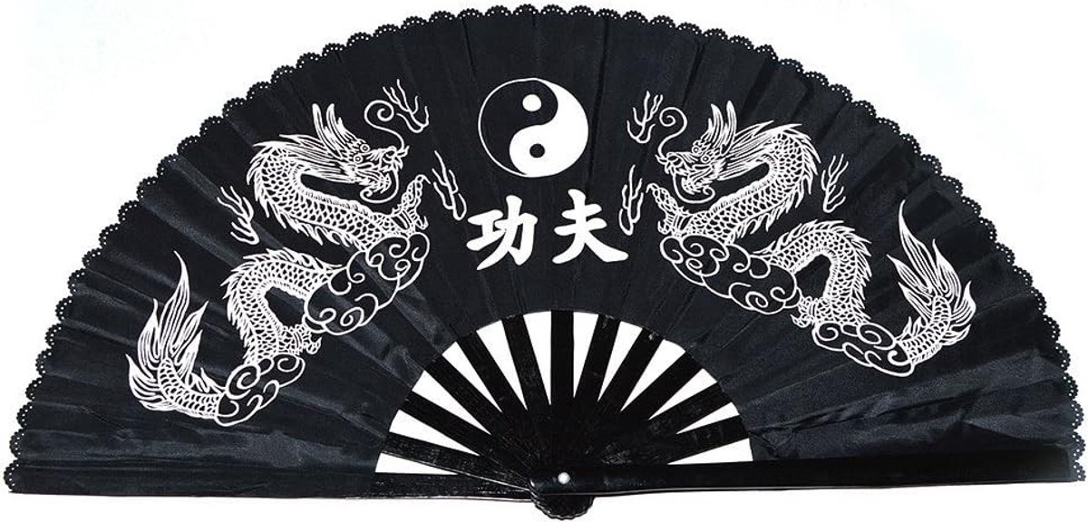 Bamboe Vouwfan voor Kung Fu en Tai Chi - Dubbelzijdige Draak voor Dans en Sportactiviteiten