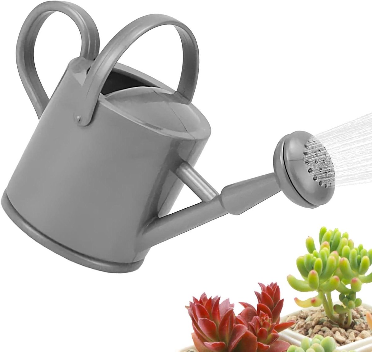 Peuter Gieter - Watergerei Kan Sproeier - Kindertuinieren - Ergonomisch Handvat - 8x3.5x4.8 cm - Zilver