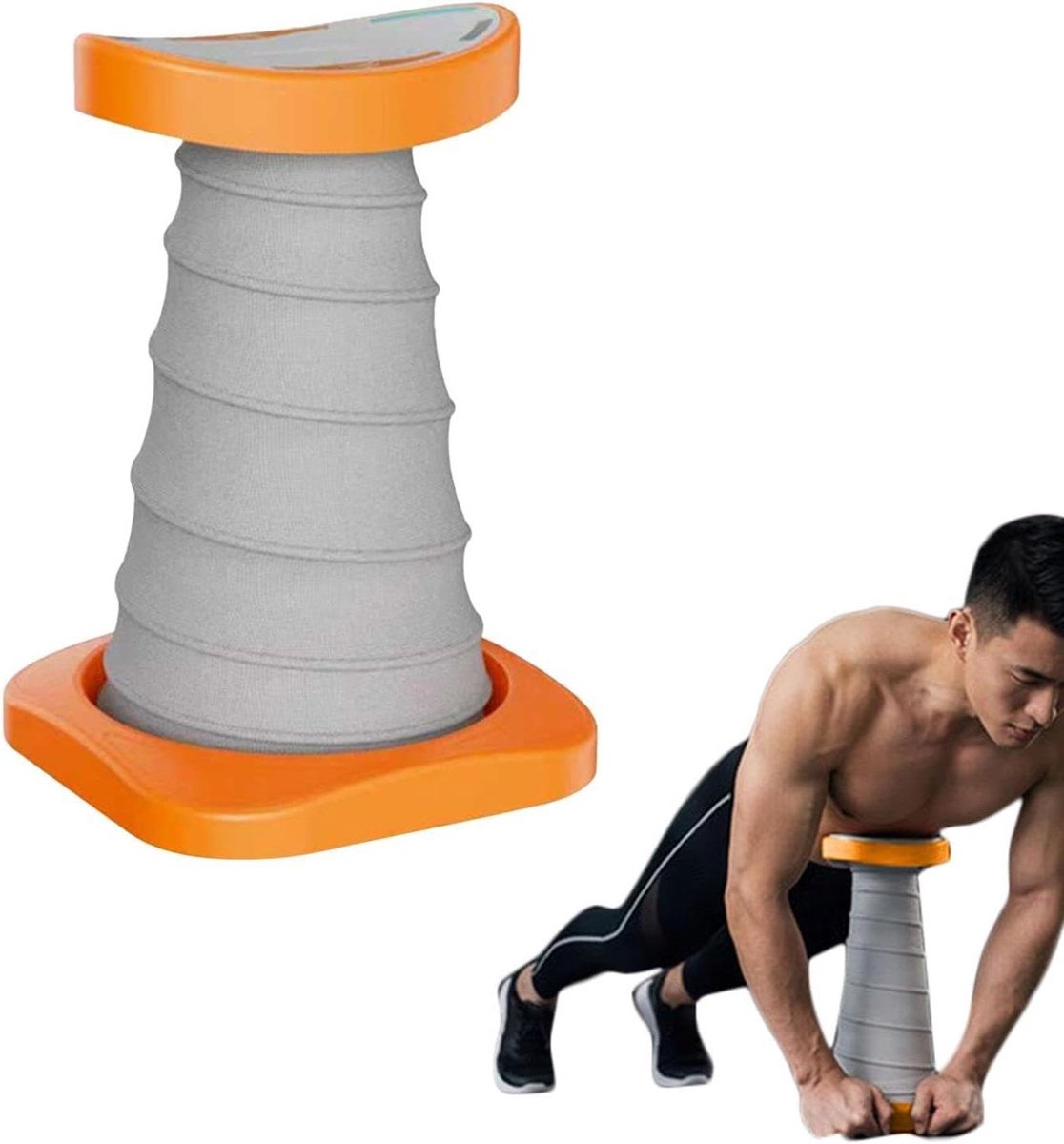 Push Up Trainingsapparaat - Opdruksteun Workout - Krachtopbouw Bovenlichaam - Rugdrukvermindering Stabiliteit - 35 x 24 x 24 cm - Oranje