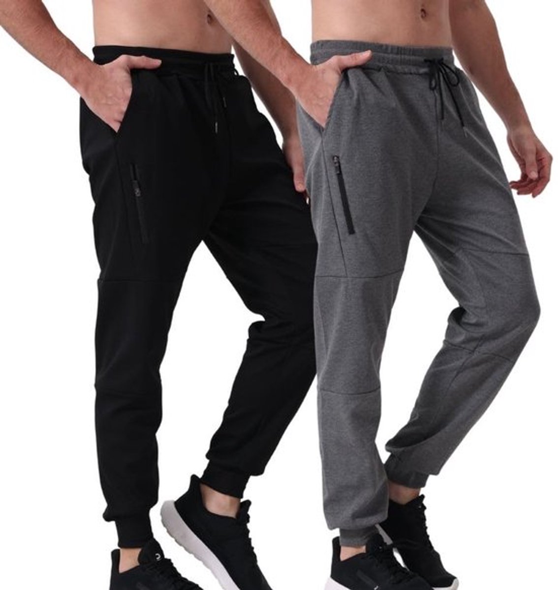 Joggingbroek Heren - 2 Stuks - Slim Fit - Met Zakken - Elastische Tailleband - Comfortabel voor Sport en Vrije Tijd - Sportbroek