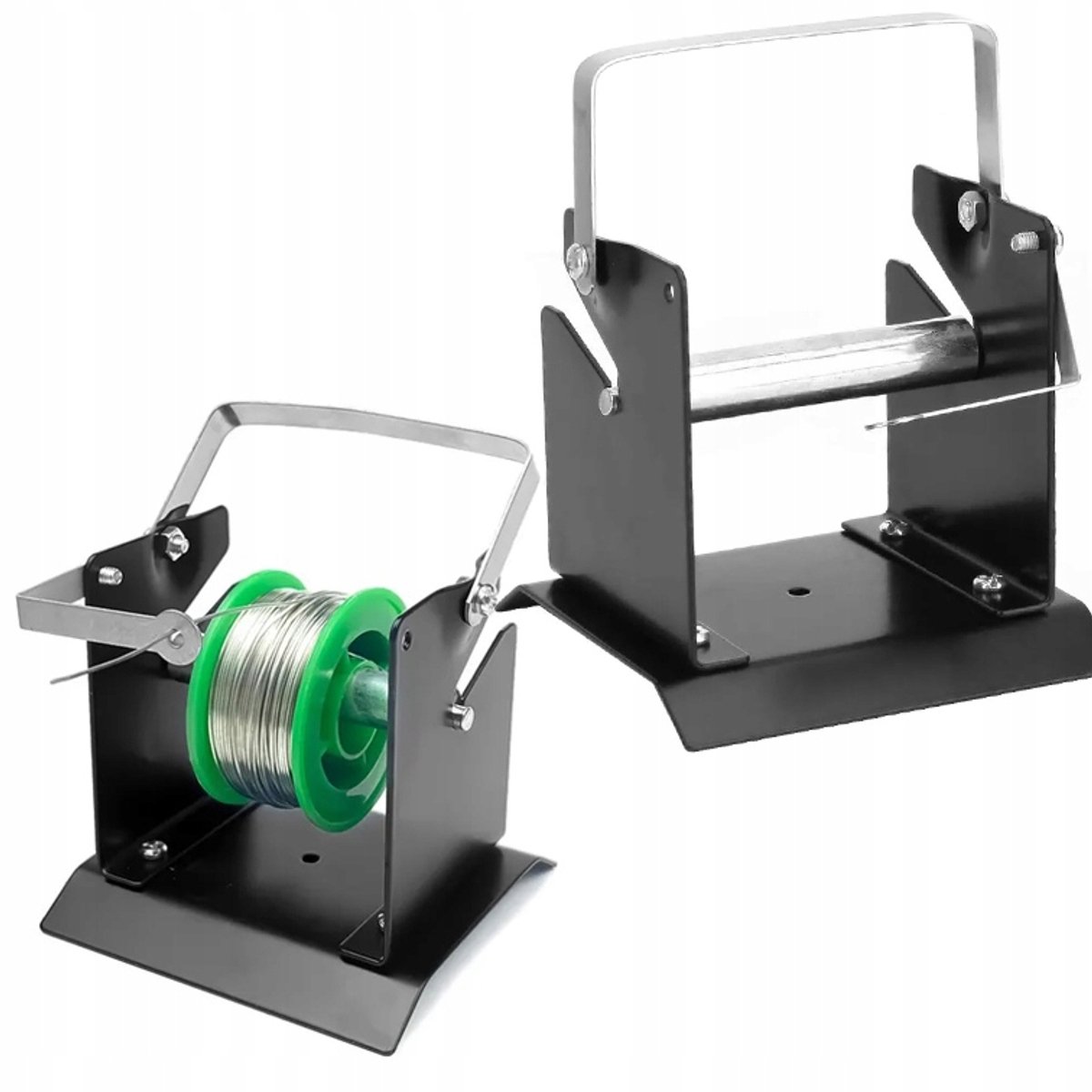 Rosfix Soldeerdraaddispenser Rolhouder - 115 mm Hoogte - Staal en Kunststof, 2 Rollen Ø65/55 mm