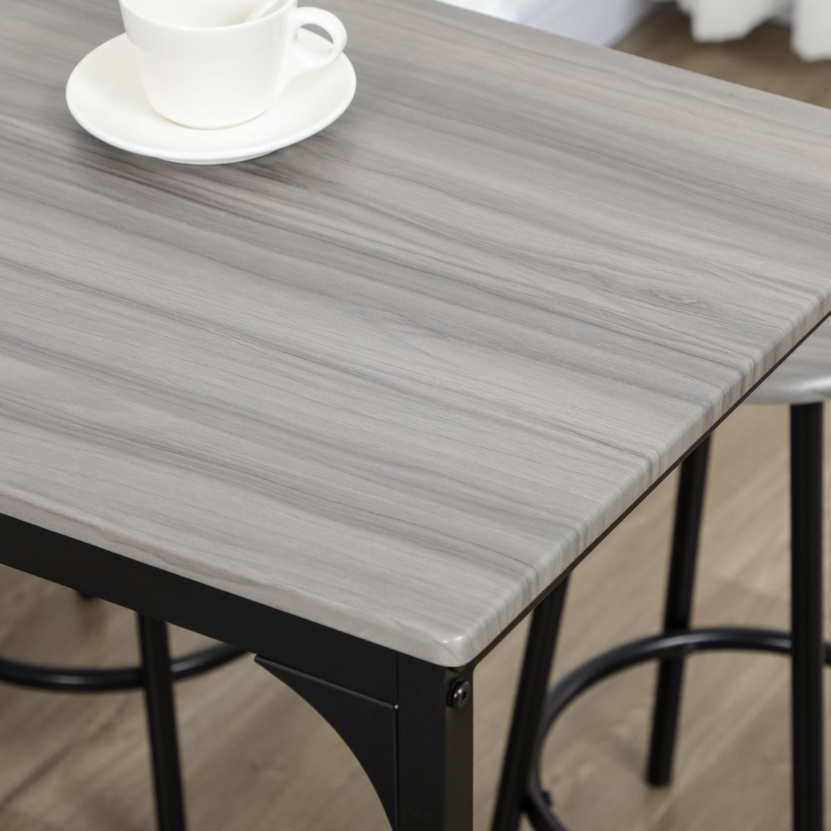 Barset - 5 - delig - tafel & 4 barkrukken - industrieel design - compact - rustiek