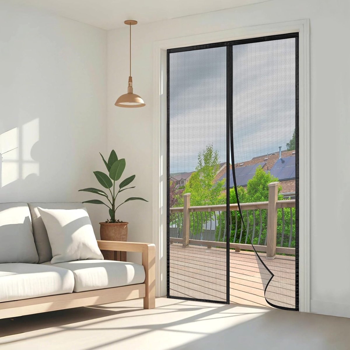 Magnetisch vliegengaas voor deur - Zwart - 65 x 230 cm - Duurzaam vliegengordijn zonder strips - Voor balkondeuren en huisdeuren