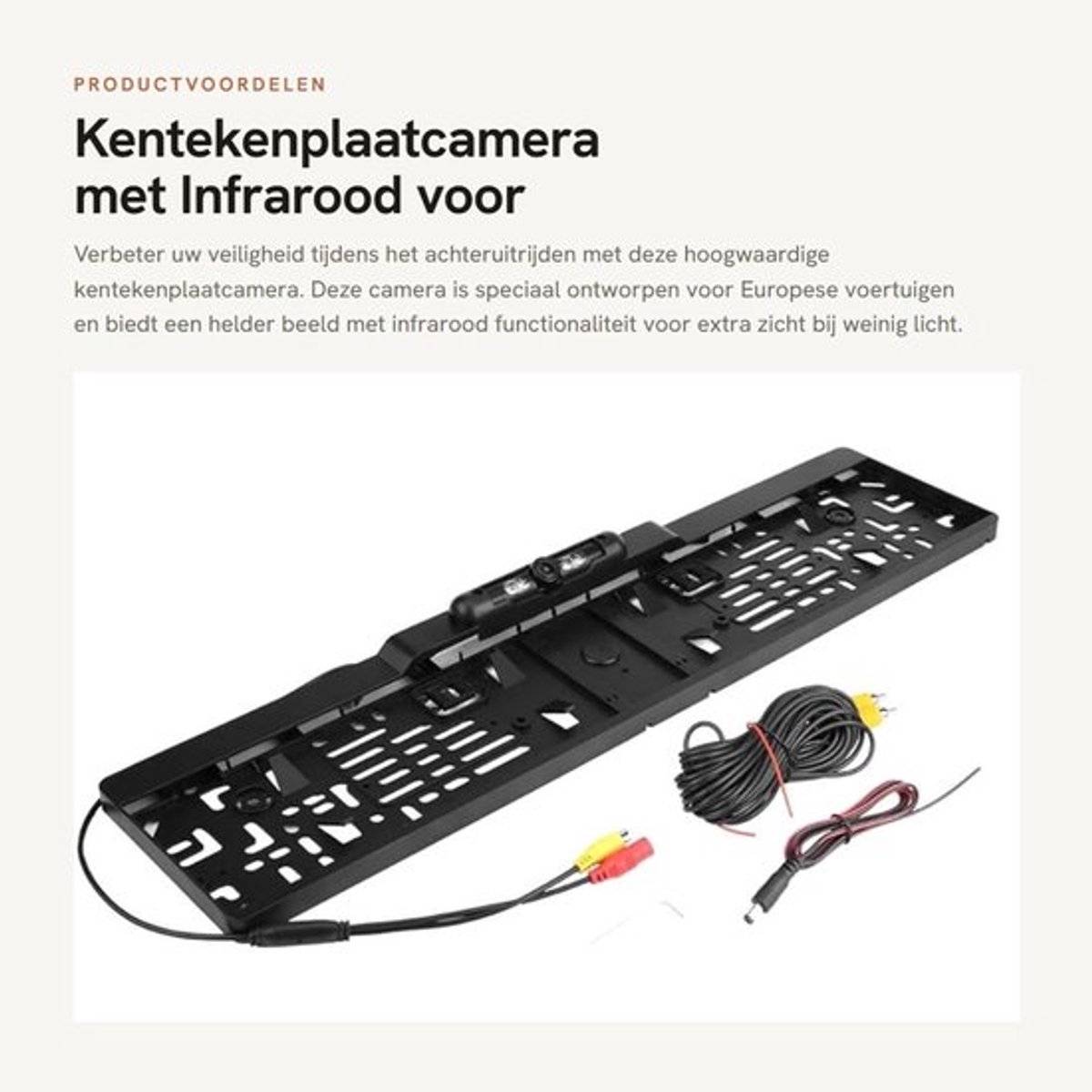 Kentekenplaatcamera - Europees Autonummer Kentekenplaatframe - Achteruitrijcamera - Infrarood - Aluminiumlegering - Waterdicht IP67 - 140 Graden Hoek