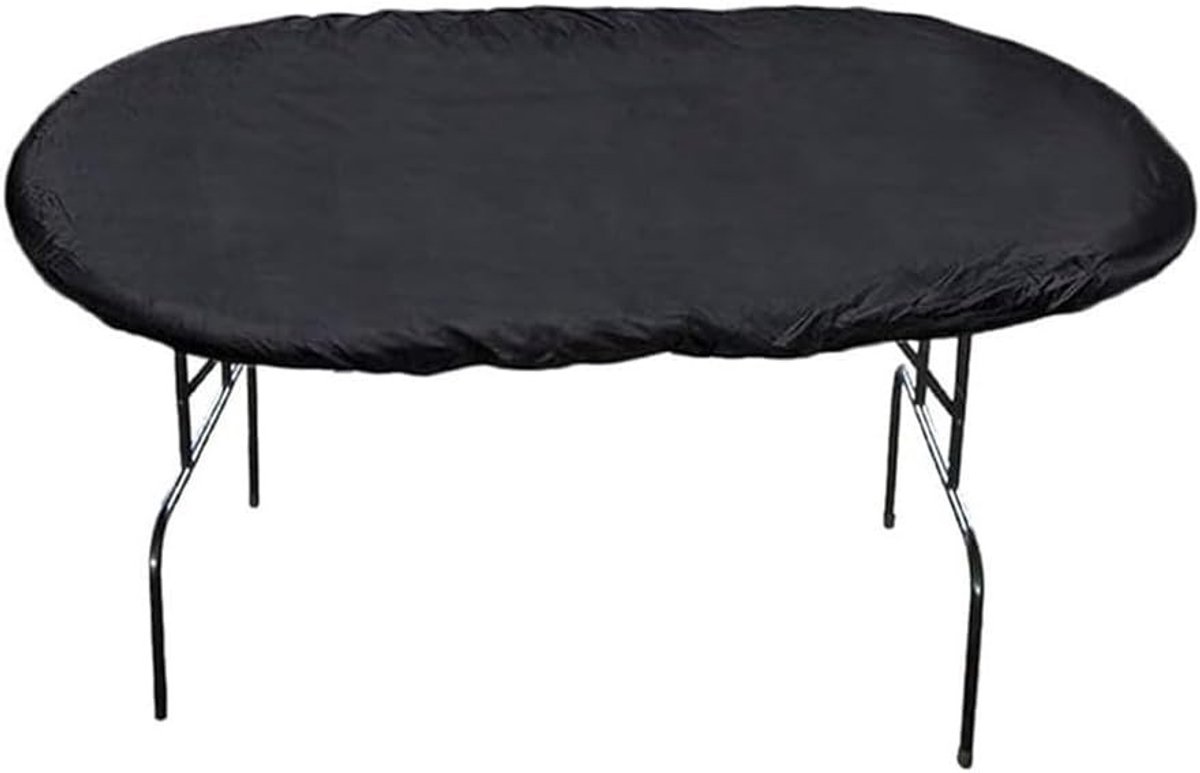 Waterdichte en stofdichte pokertafelhoes voor ovale tafels, perfecte bescherming voor bordspellen en meubels, duurzaam en weerbestendig (420D zwart)