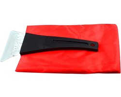 IJskrabber met Handschoen - Ruitschraper Sneeuwschop - Auto Ontdooien - Waterdichte Luxe Voering - 1 Stuk - Rood
