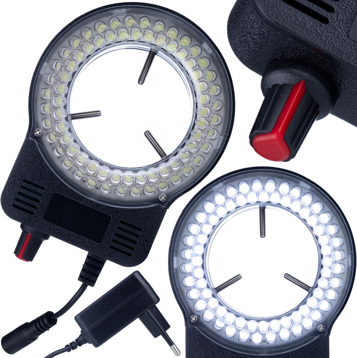Rosfix Microscooplamp Regelbaar 72 LED - 10W, 12V DC, 6500K - Montage 30–65 mm, Potentiometer