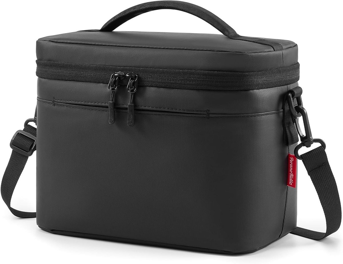 Koelrugzak - Zwart - 27 x 17 x 20 cm - Geïsoleerde Lunchtas met PU-gecoate Buitenkant - Voor Werk en Reizen