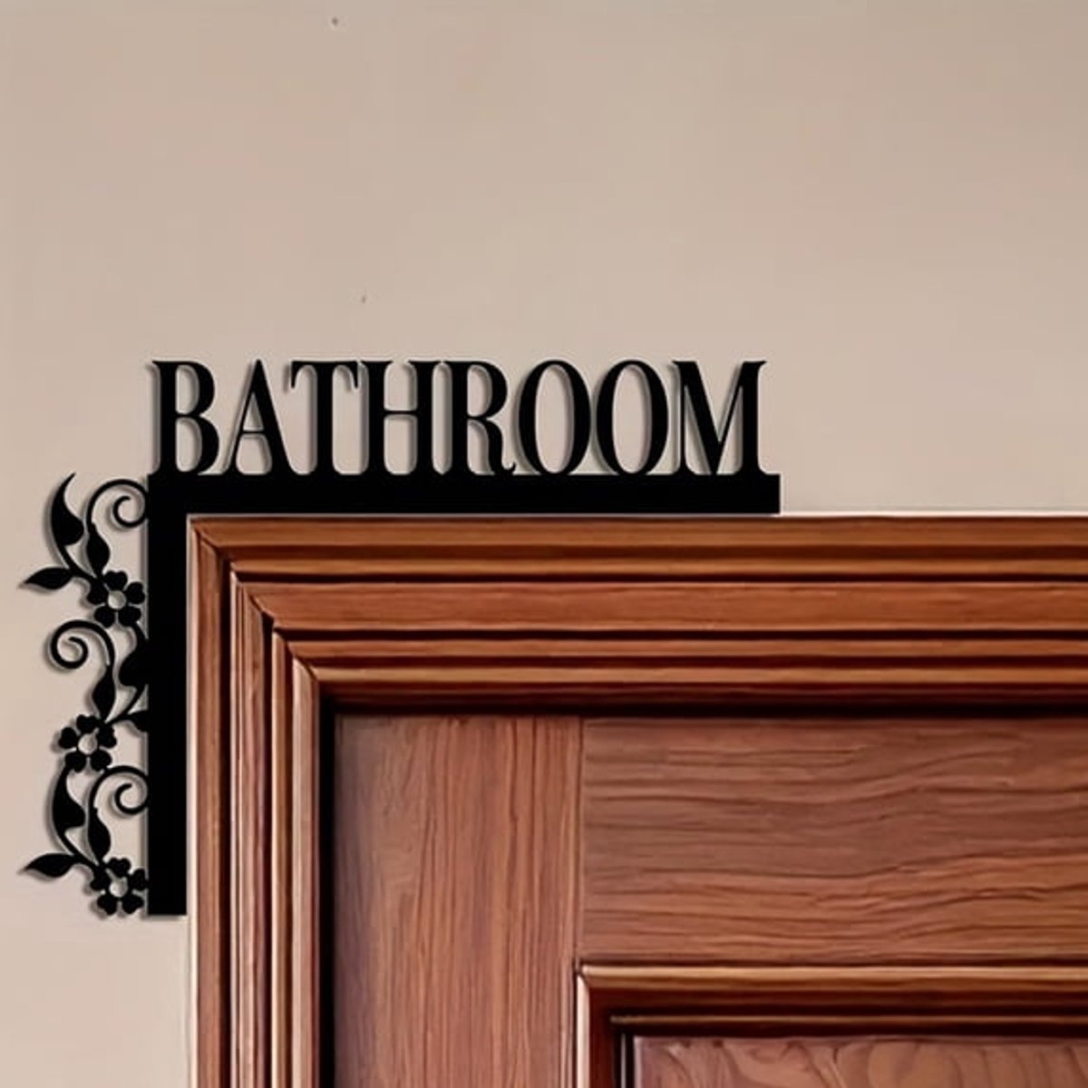 Ulisem - IJzeren decoratieve bord - met BATHROOM tekst - muur‑ en deurdecoratie - voor badkamer hal kantoor - landelijk industriële stijl - roestbestendig - niet vervaagt - eenvoudige installatie - 20x12cm - huisdecoratie cadeau voor verhuizing