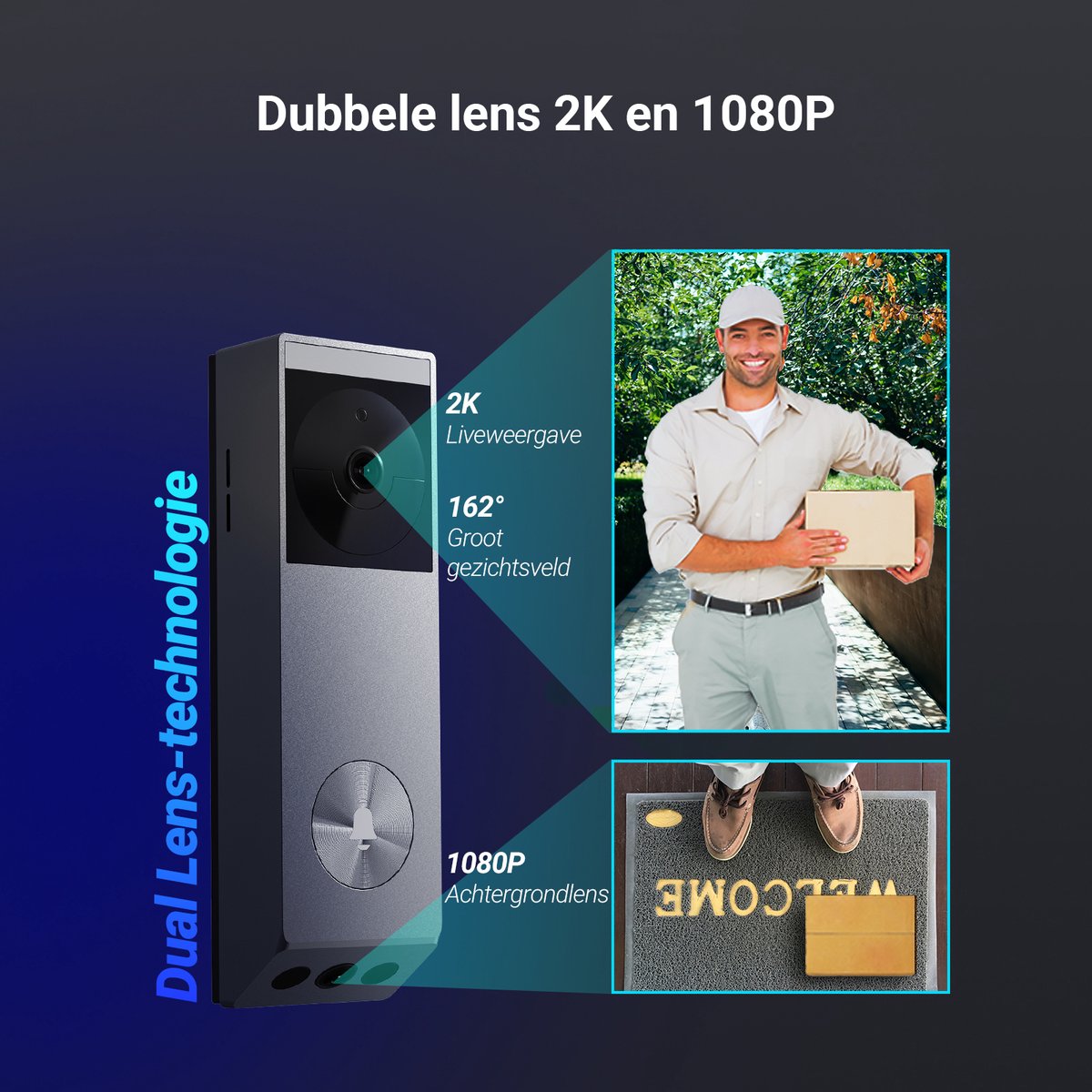 EZVIZ EP3X Pro Draadloze Video Deurbel Dual-Lens 2K HD - afbeelding 3