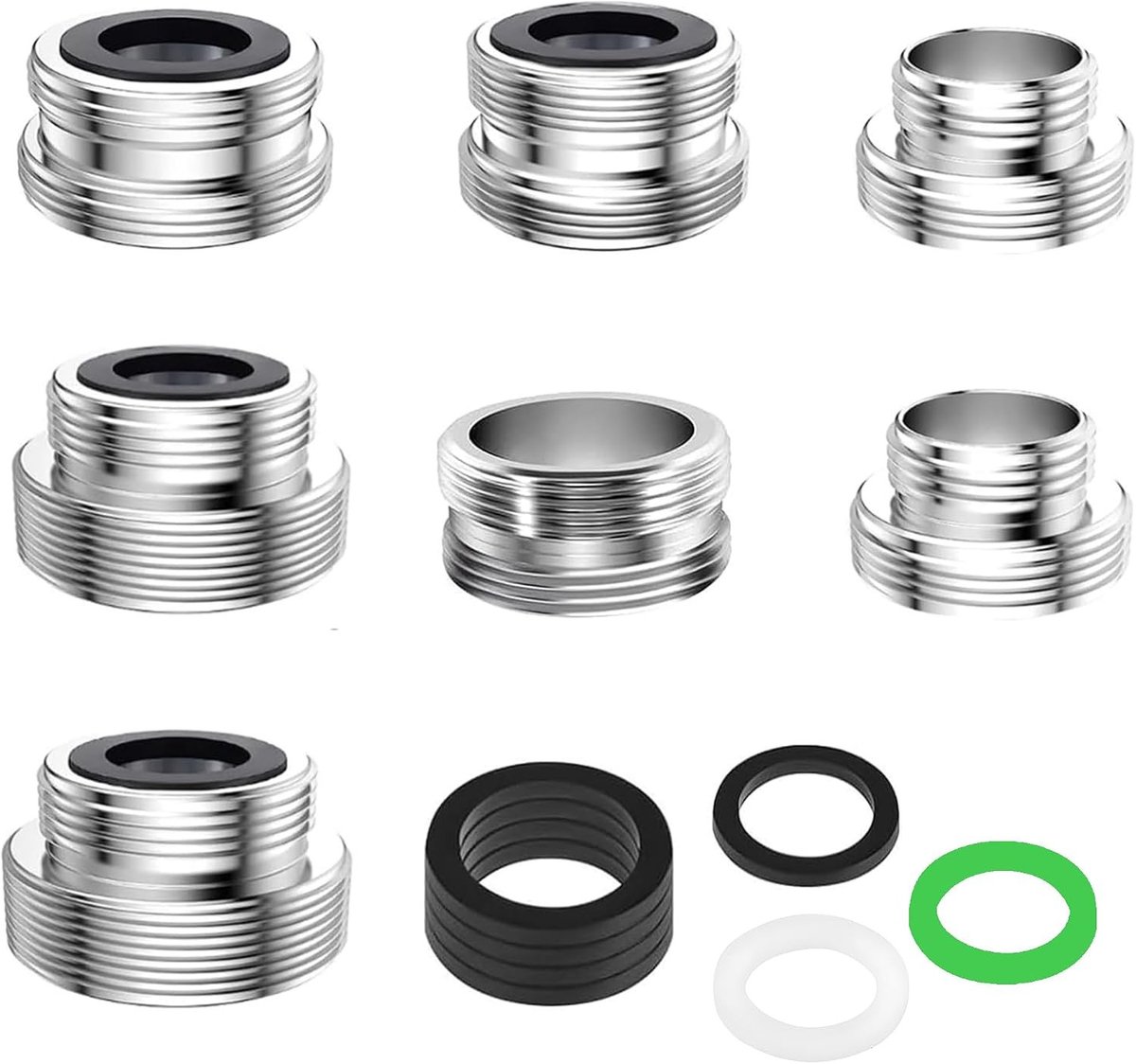 Kraanadapters - Zilver - 16-28 MM - Roestvrij Staal - Voor Tuinslangen en Kranen
