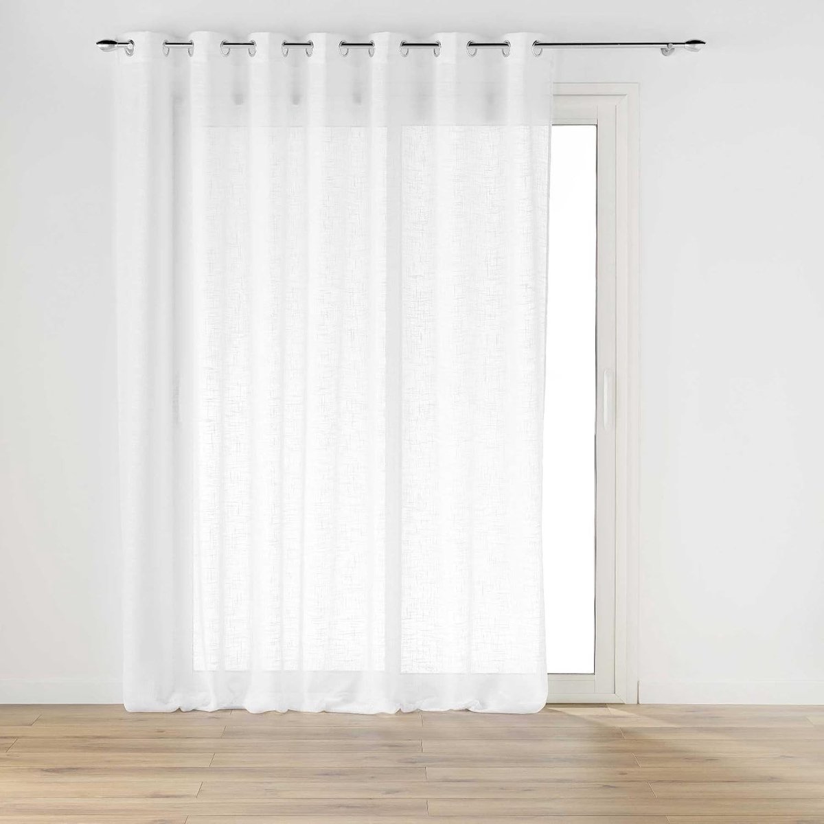 Gestreepte paneelgordijnen - Natuurlijk - 240 x 240 cm - Gordijn met Oogjes en Linneneffect - Voor Binnengebruik