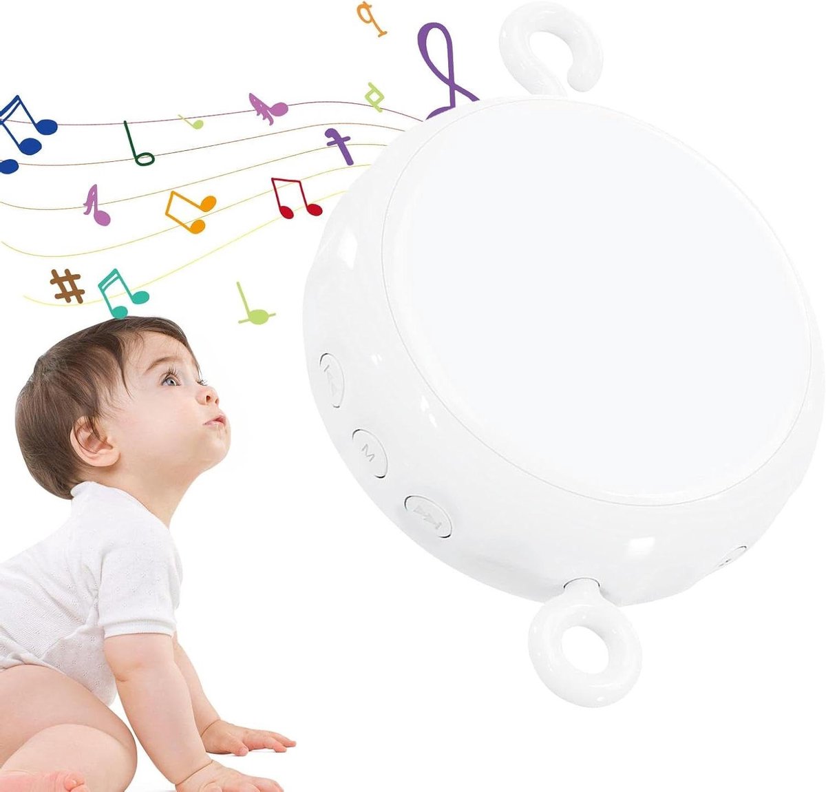 Muziekdoosje Baby - Baby Mobiel Motor - Baby Kalmeren - 24 Slaapliedjes - 13x9x3.3cm - Wit