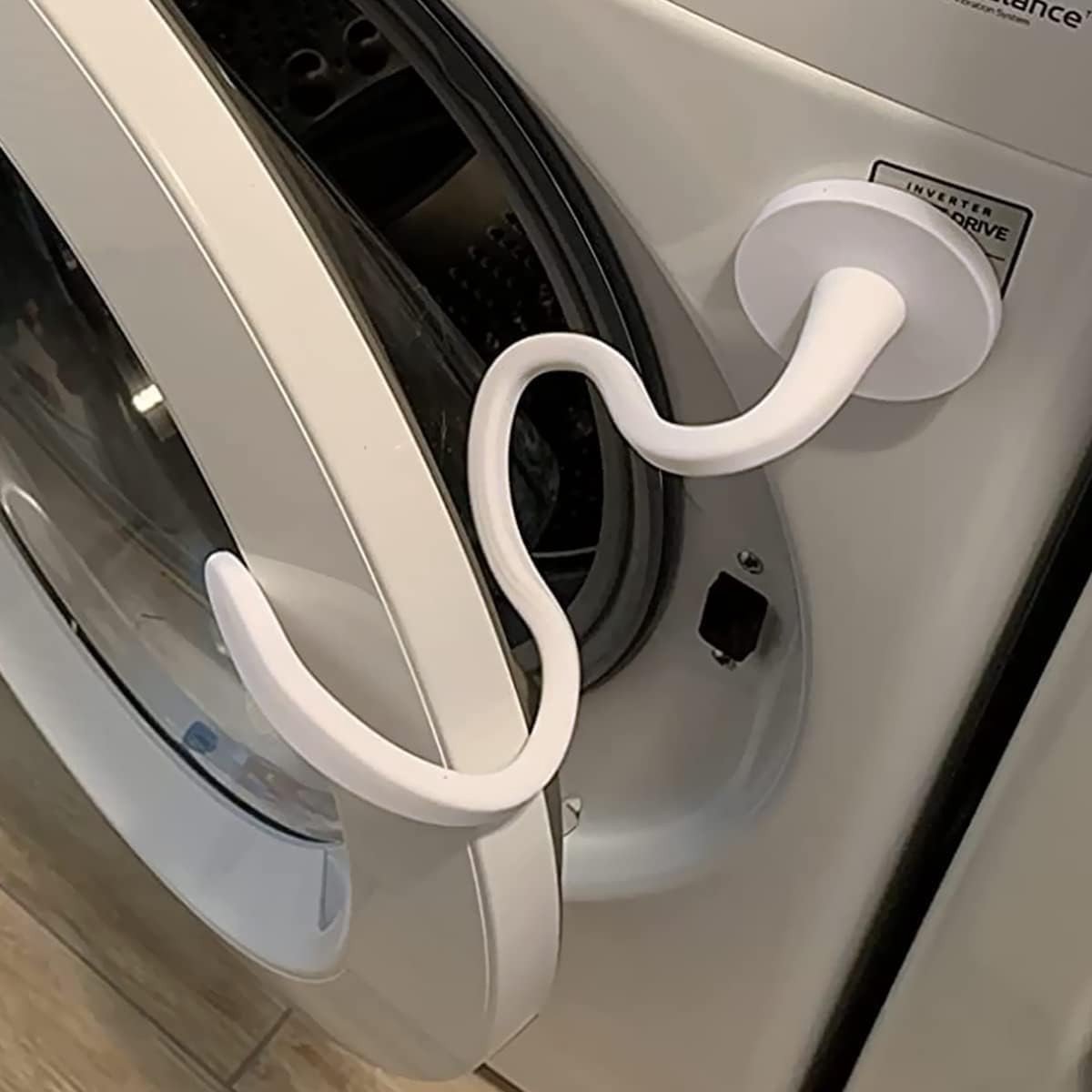Flexibele Magnetische Deurhouder voor Voorlader Wasmachine, Universele Deurstopper met Basis, 43 cm (Wit) - Ideaal voor Wasmachines, Deurbeveiliging en Huishoudelijke Apparaten