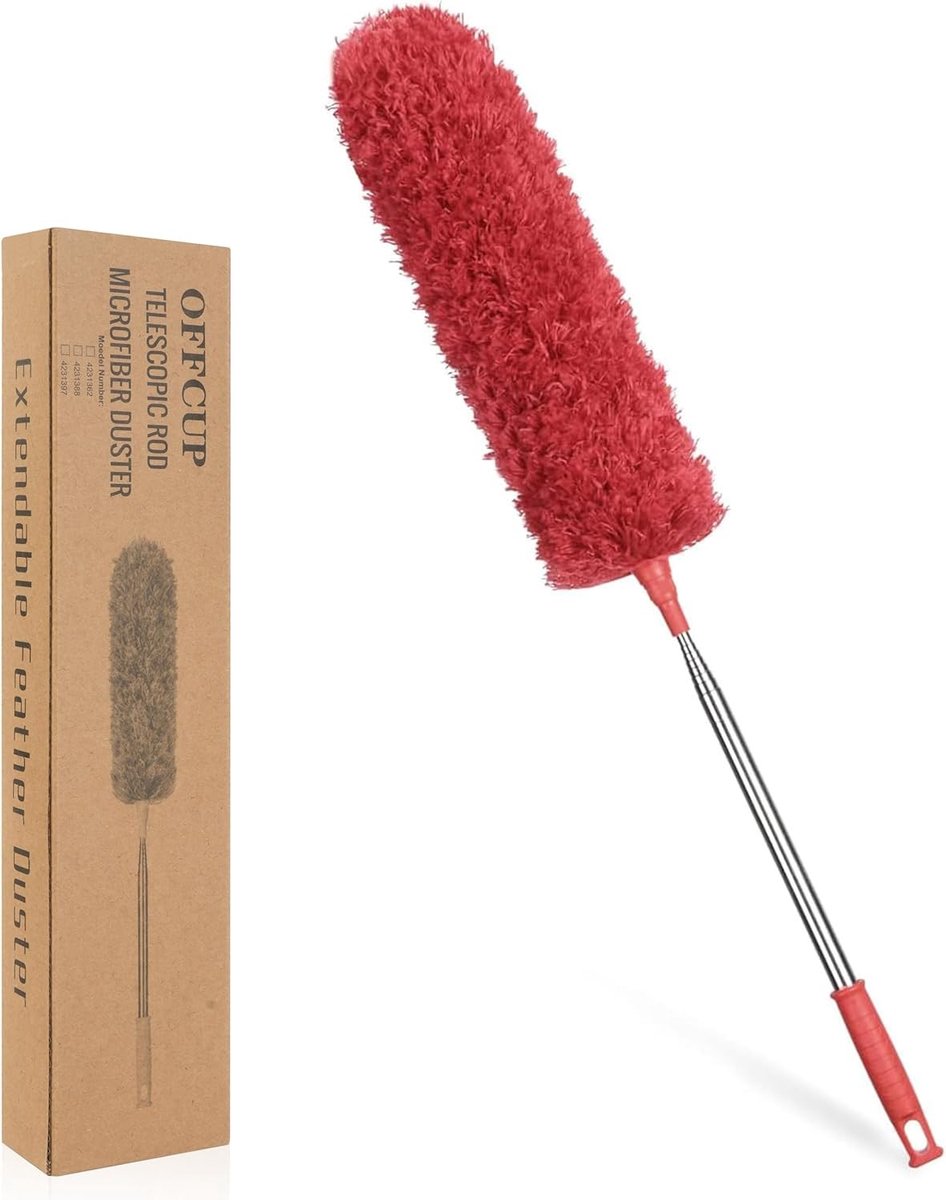 Telescopische Microvezel Duster met RVS Handvat en Buigbare Hoekborstel voor het Schoonmaken van Hoge Plafonds, Ventilatoren en Spinrag