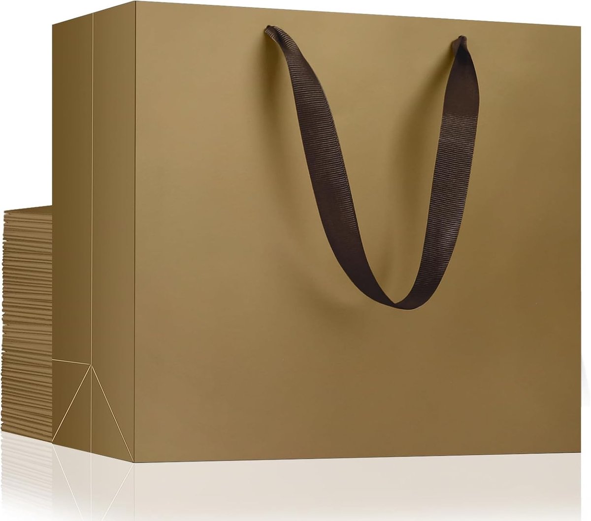 Kraft Papieren Cadeautassen - 20 Stuks 230GSM Medium Tassen met Handvatten voor Verjaardagen, Feestjes en Cadeaus - 27x8x21cm
