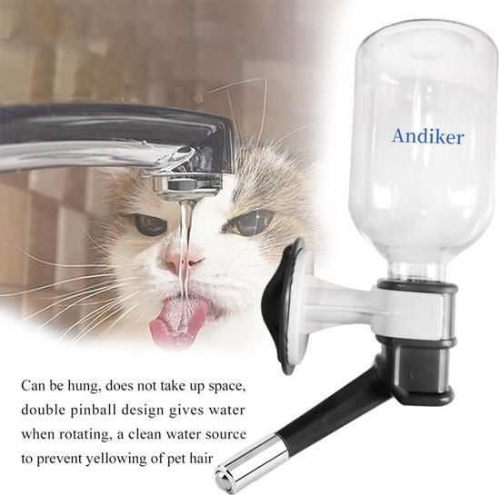 Automatische waterdispenser voor honden, verstelbaar, geen druppels, ideaal voor hondenhuis en bench, drinkbak en voerbak in één, perfect voor huisdieren — afbeelding 3