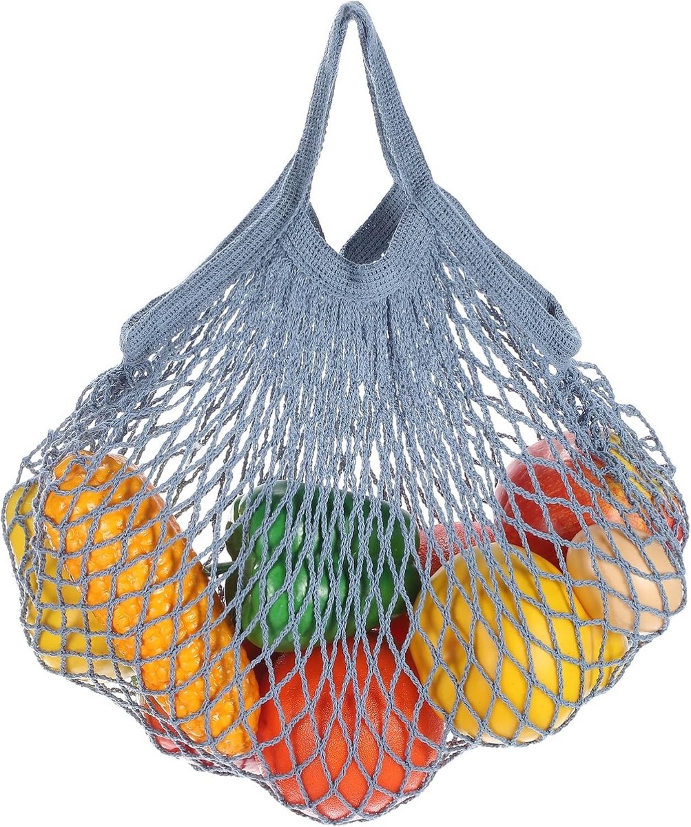 Herbruikbare Opbergzakken voor Fruit en Groenten | Wasbare Netten met Katoenen Koord en Handvat voor Duurzaam Winkelen en Opslag