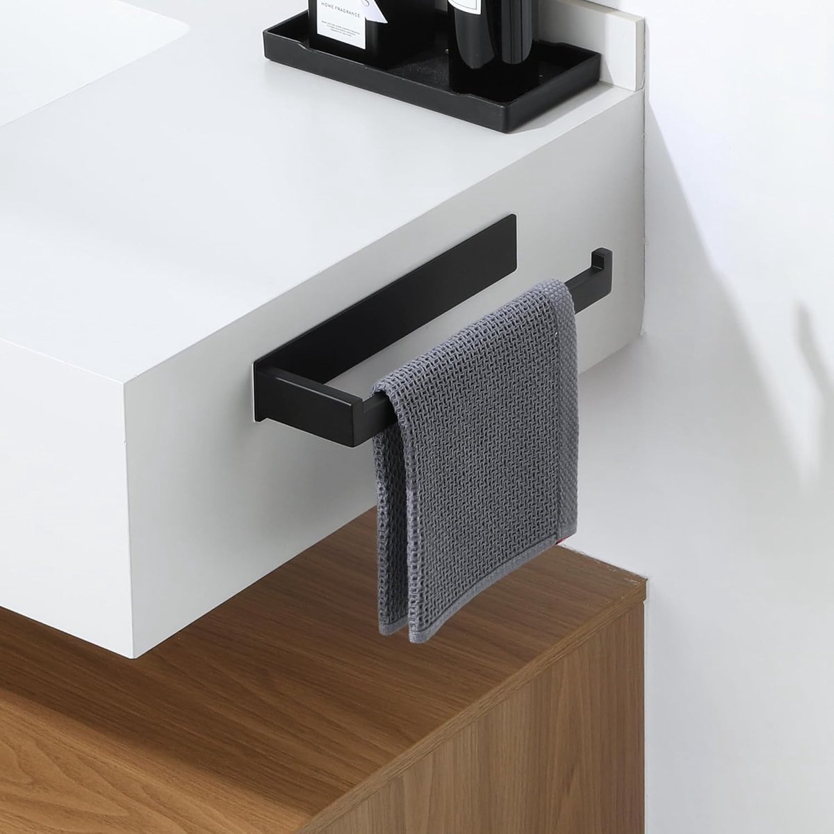 Mooche Square Towel Holder 304 Stainless Steel Towel Bar Towel Holder Without Drilling Guest Towel Holder for Bathroom - ShopVlot