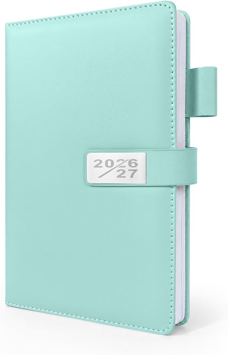 Weekly planner A5 - PU leren omslag - elastische sluiting - georganiseerd plannen tot augustus 2027 - ShopVlot