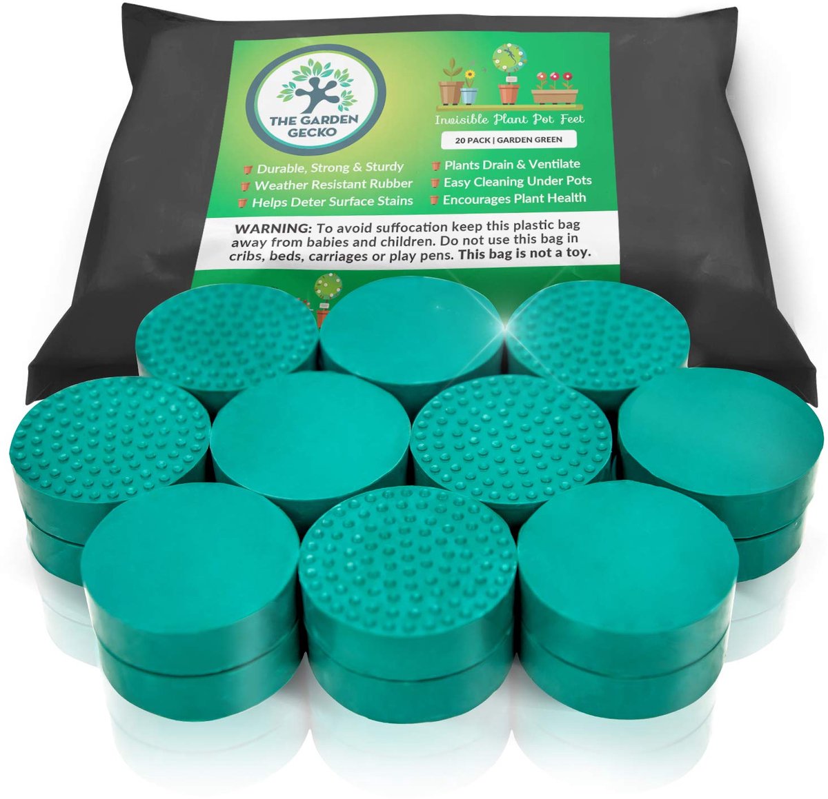 Pot voeten - 20-pack - solide rubber - verbeterde anti-slip grip voor buitenplanten ShopVlot