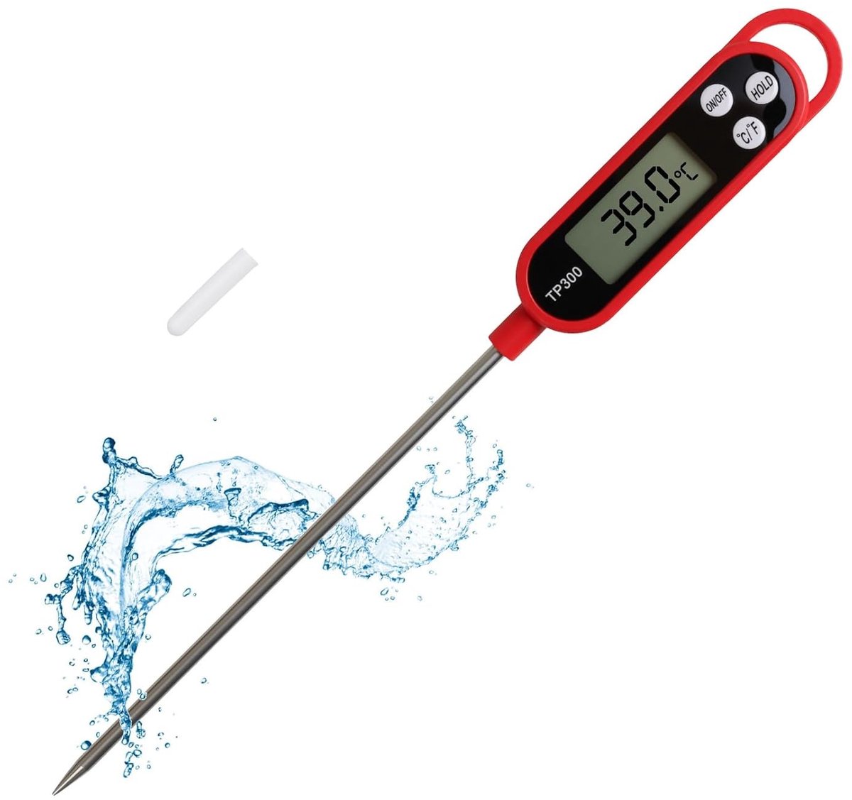 Digitale Keukenthermometer - Zwart - 14,2 cm - RVS en ABS Kunststof - Voor Koken en Bakken