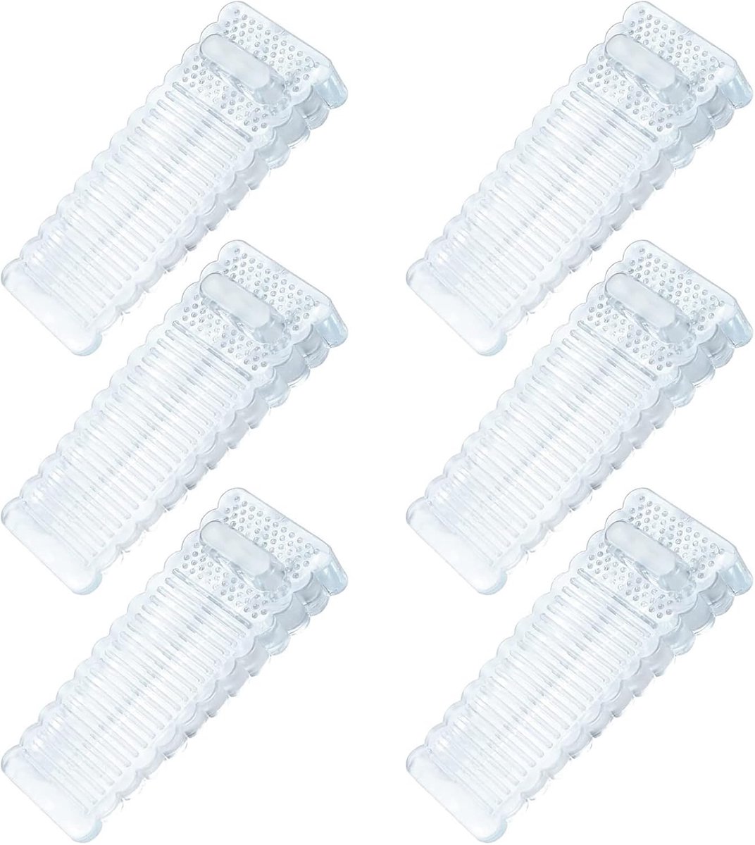 Deurstopper rubber 6 stuks - wig voor deuren en ramen - antislip - voorkomt dichtvallen - ShopVlot