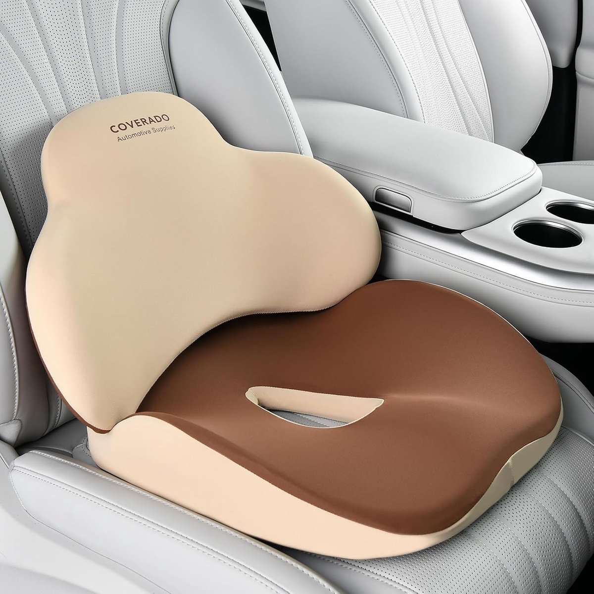 Ergonomisch zitkussen en lendensteun voor auto en bureaustoel, geheugenschuim voor optimale rugondersteuning en comfort