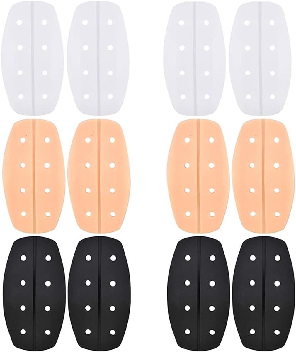 Ademende en Antislip Schouderpads voor Bh's - 6 Paar Invisi-Pads voor Comfort en Ondersteuning, Zwart
