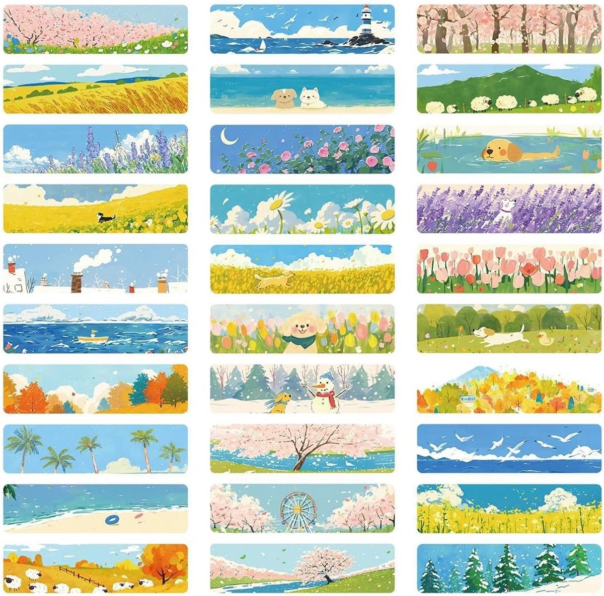 Landschap Boekenleggers voor Kinderen en Studenten, Creatieve Boek Accessoires als Cadeau voor Lezers en Vrienden, Verjaardagsgadget voor Boekenliefhebbers