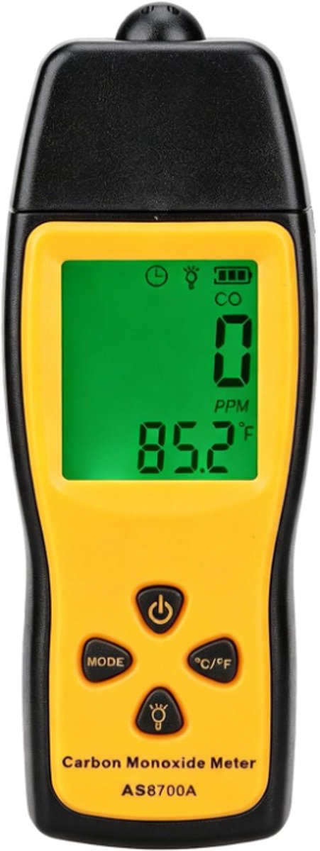 Koolmonoxidemelder – Draagbare Koolmonoxidetester en -detector – Hoge Precisie – Draagbare CO-gaslekmonitor voor Werkplaats – LCD CO-detector 0～1000 ppm