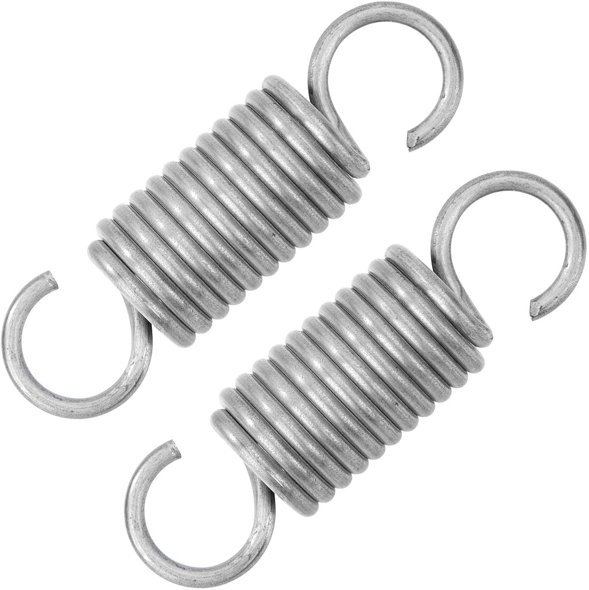 RVS Spiraalveren met Haak, Tension Springs voor Diverse Toepassingen, 60 mm, 24 kg Treksterkte, Set van 2