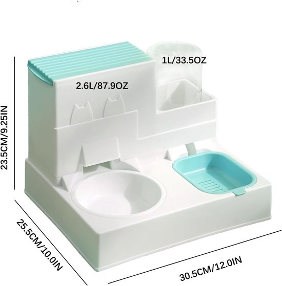 2-in-1 Automatische Gravity Voederdispenser en Waterdispenser voor Kleine Huisdieren - Makkelijk Schoon te Maken en Ideaal voor Katten en Honden — afbeelding 5