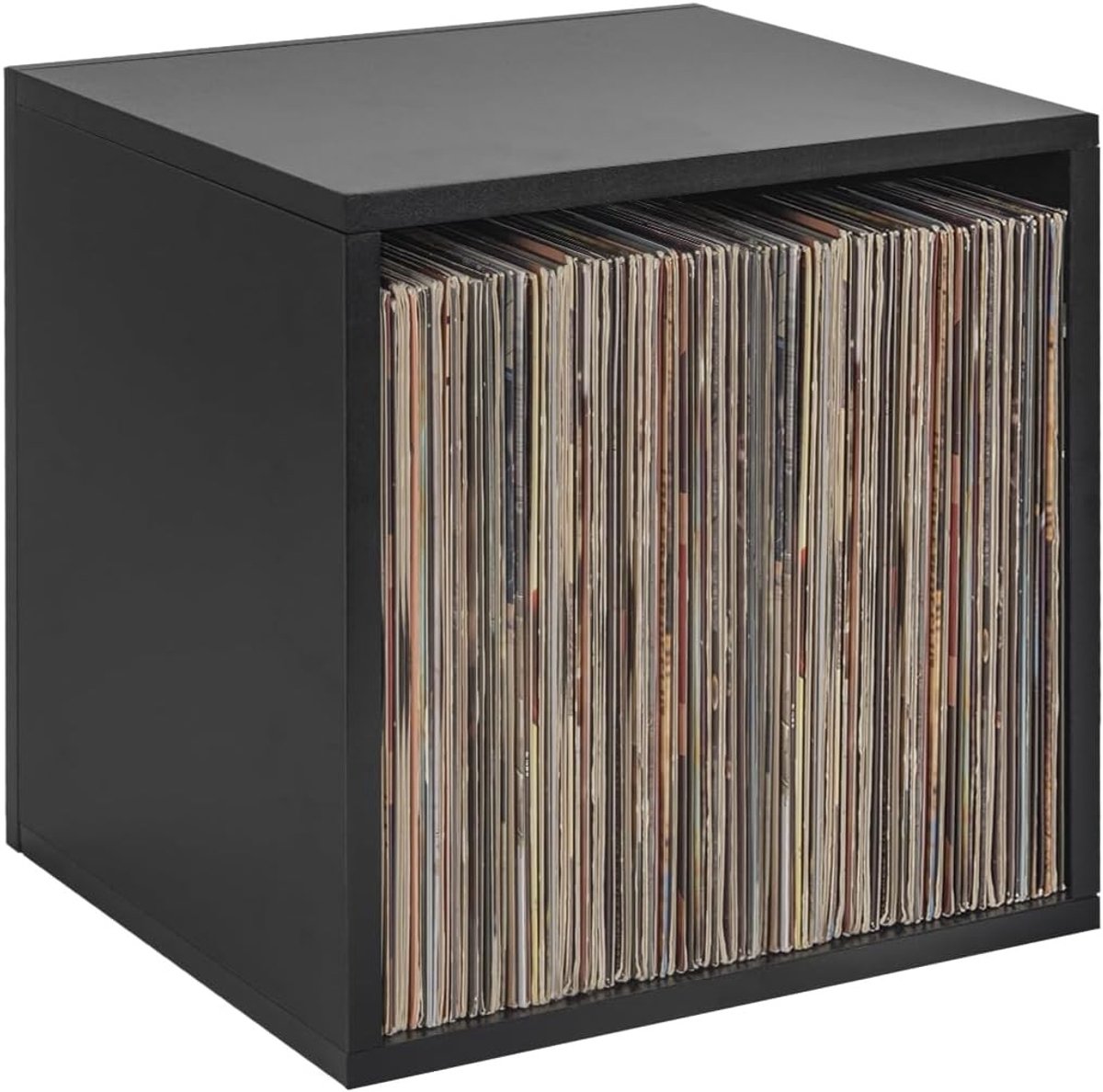 Record Box Zwart voor 110 Stukken - Stapelbare CD Presentatiestandaard met DIY Ontwerp en Probleemloze Gebruikservaring