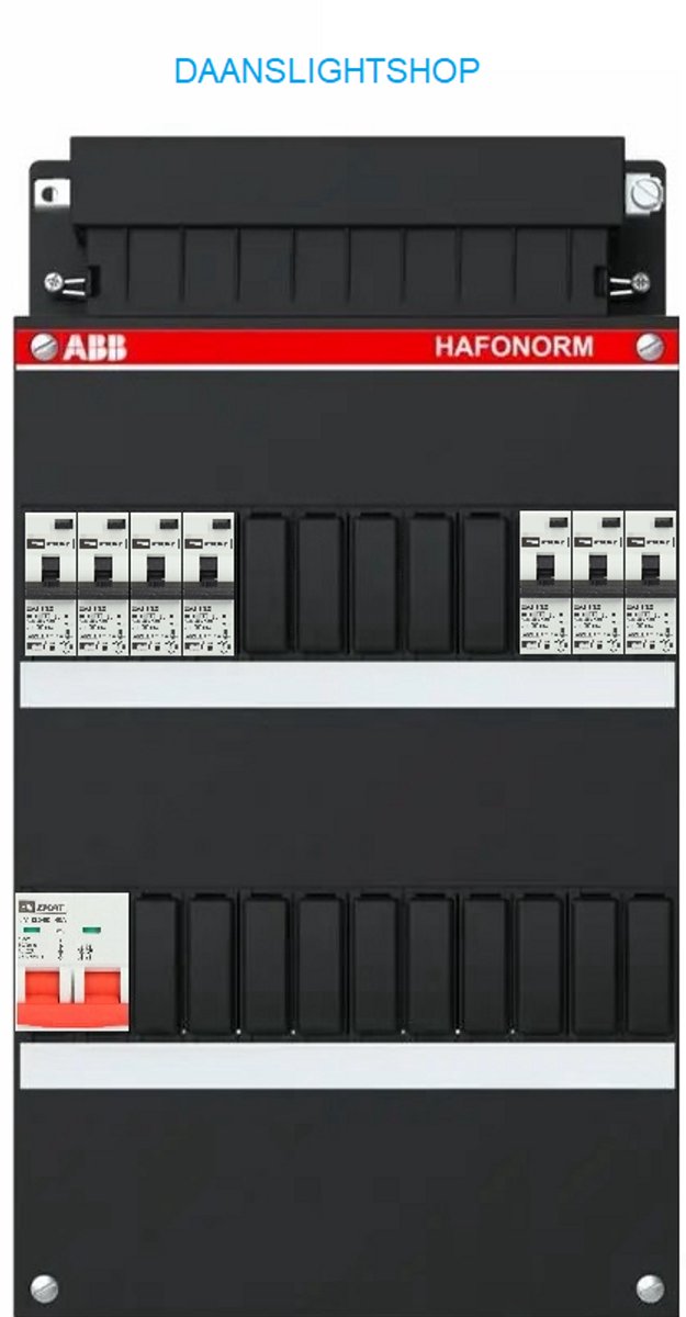 ABB 1 fase groepenkast – 7 groepen – EMAT aardlekautomaten 30mA – Emat hoofdschakelaar - lichtgroepenkast 7 groepen