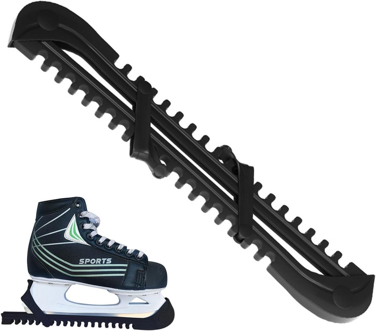 Schaatsbeschermers - Zwart - 34,5 x 6 x 1,5 cm - Antislip Kunststof - Voor Kunstschaatsen en IJshockey
