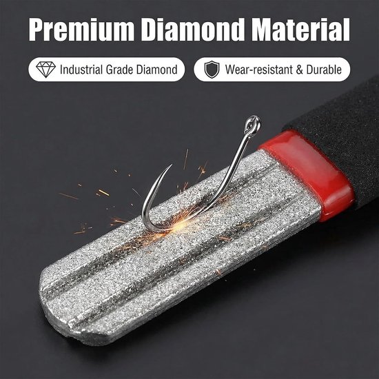 Dubbelzijdige haakslijper van diamantmateriaal - Vishaak slijpen, scherpe haken, compact en licht schuurgereedschap voor outdoor avonturen — afbeelding 3