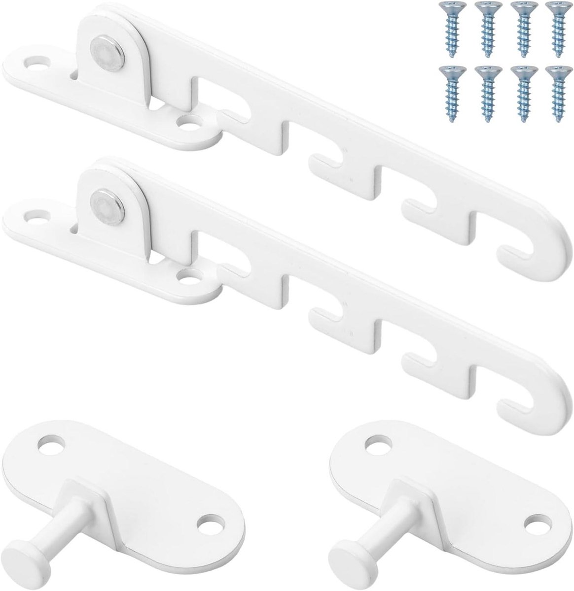 Raambegrenzer Set - Kiepraam Stopper - Ventilatie Instellen - 4-Positie Verstelbaar - 2 Stuks - Wit