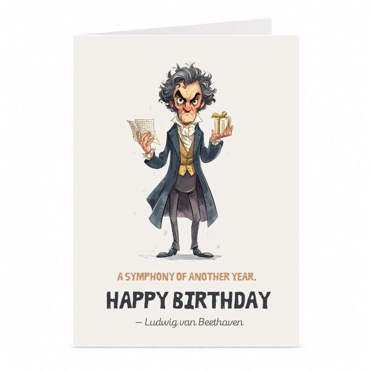 Beethoven - Verjaardagskaart - JustTheCardGuy - A6 met envelop
